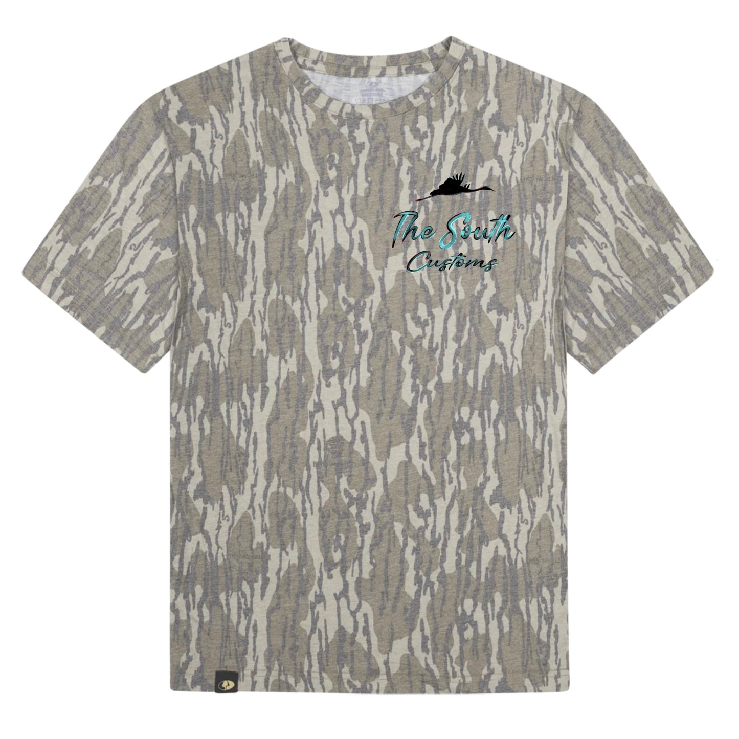 Mossy Oak Bottomland Tee - Pink I’ll Fly Away Front & Back