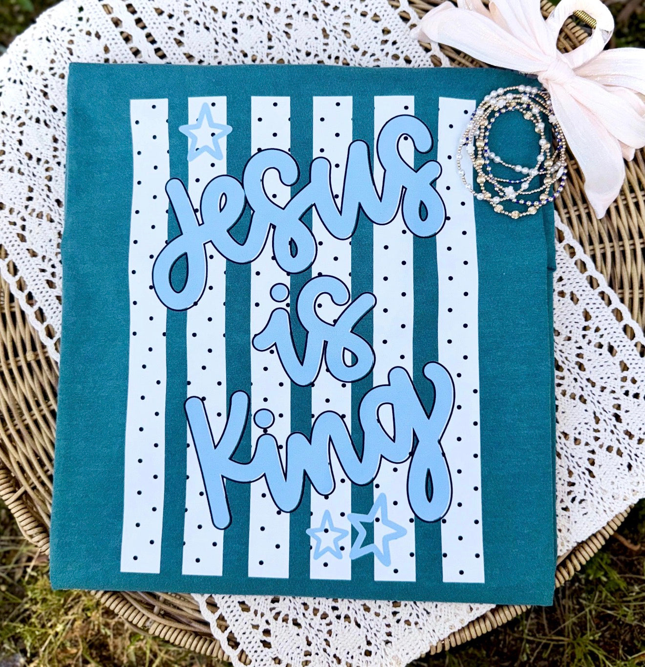 Jesus Is King Polka Dots & Blue