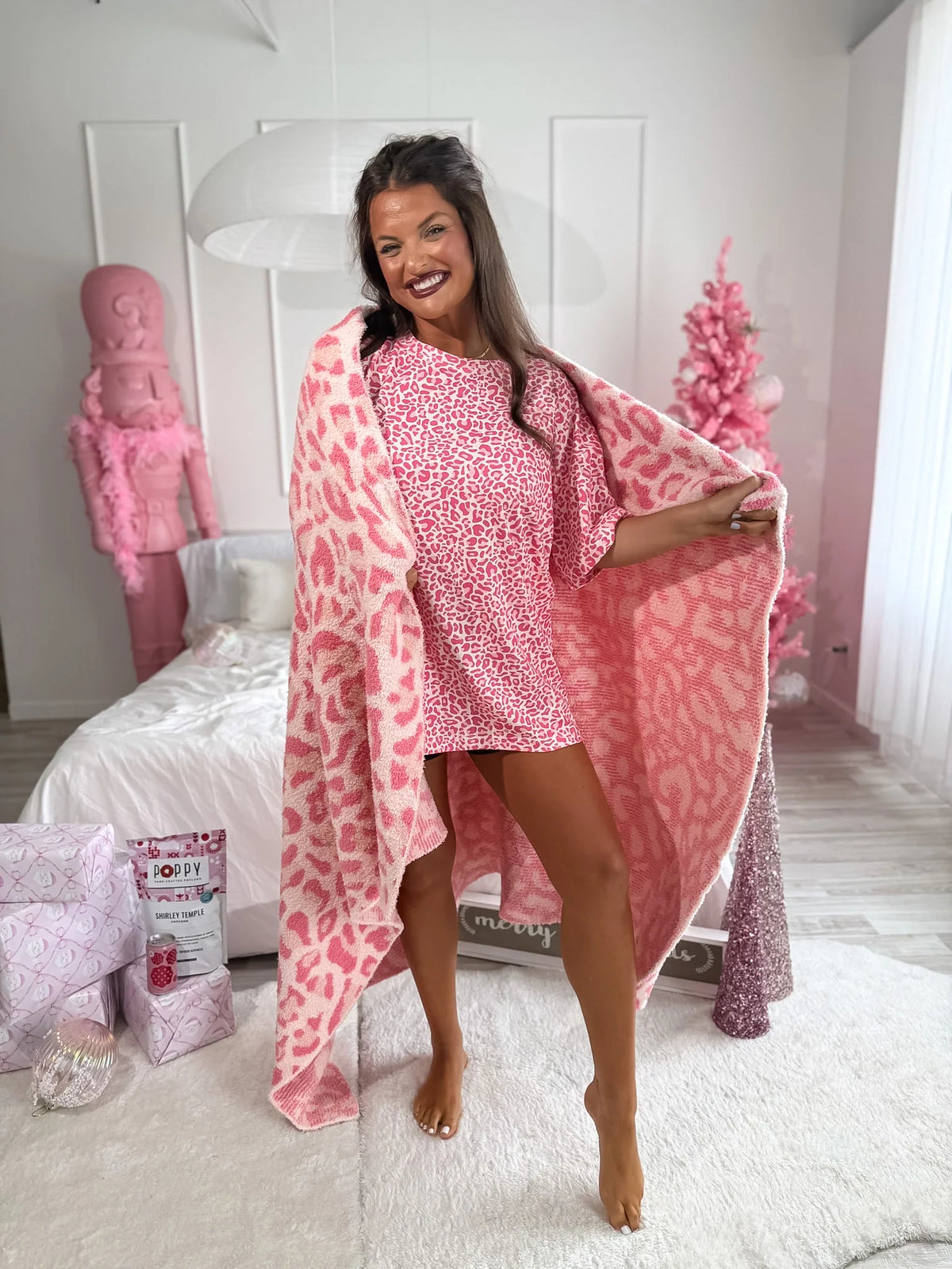 BIRDIE PREORDER Blanket in Pink Party Leopard