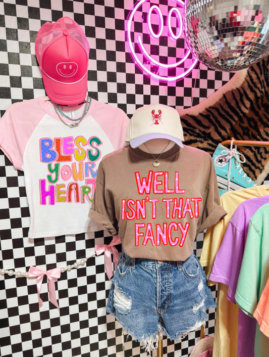 Bless your heart PINK/WHITE BABY TEE